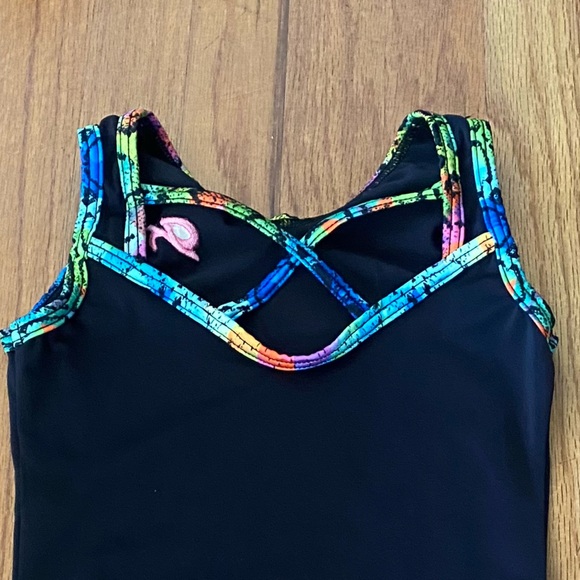 GK Leotard Black with Vibrant Accents - Picture 6 of 8